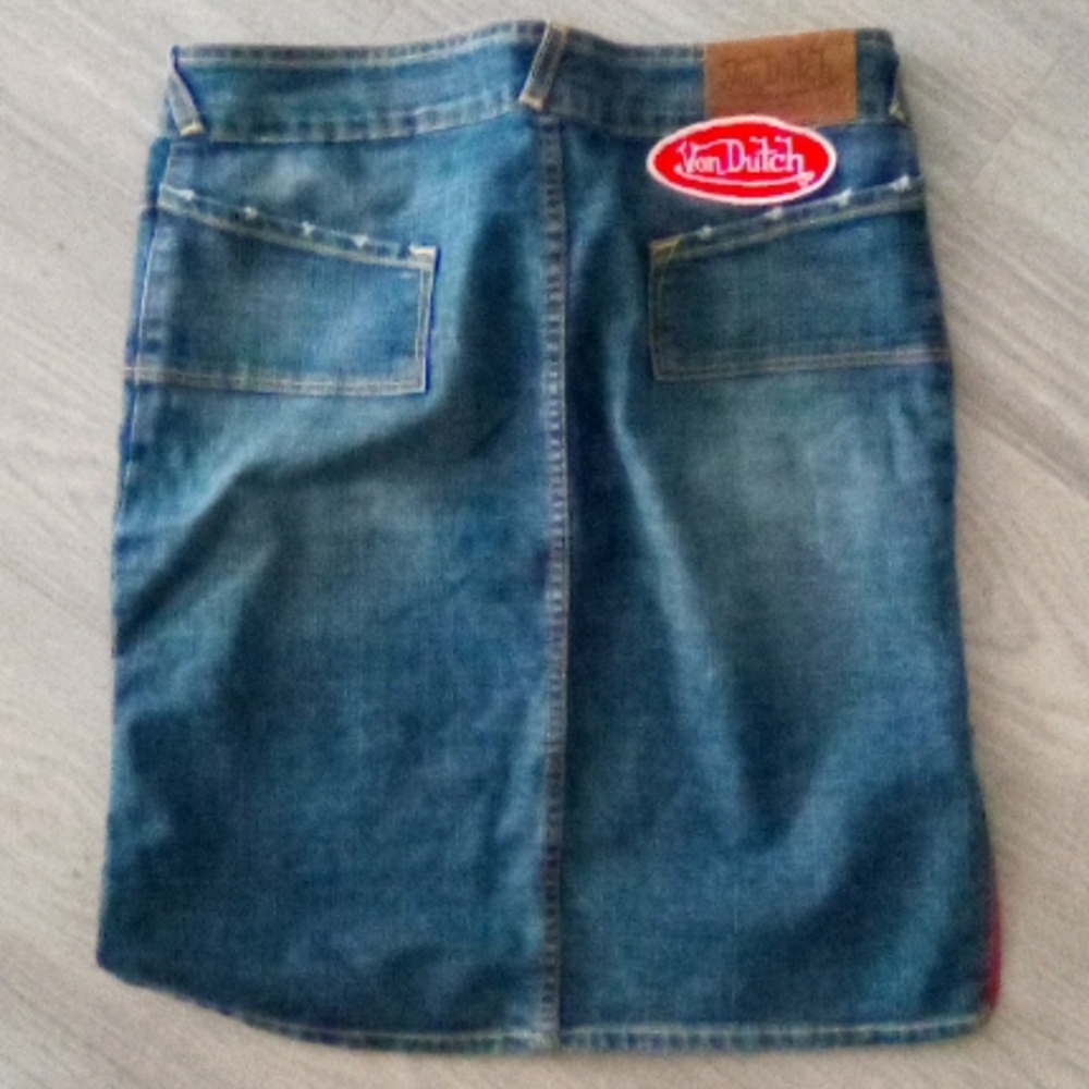 Von dutch jean skirt